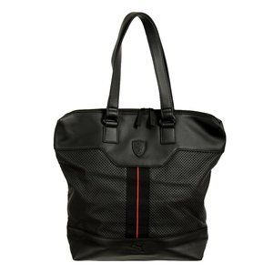 Scuderia Ferrari X Puma Unisex Logo Black Large Tote Shopper Shoulder Bag